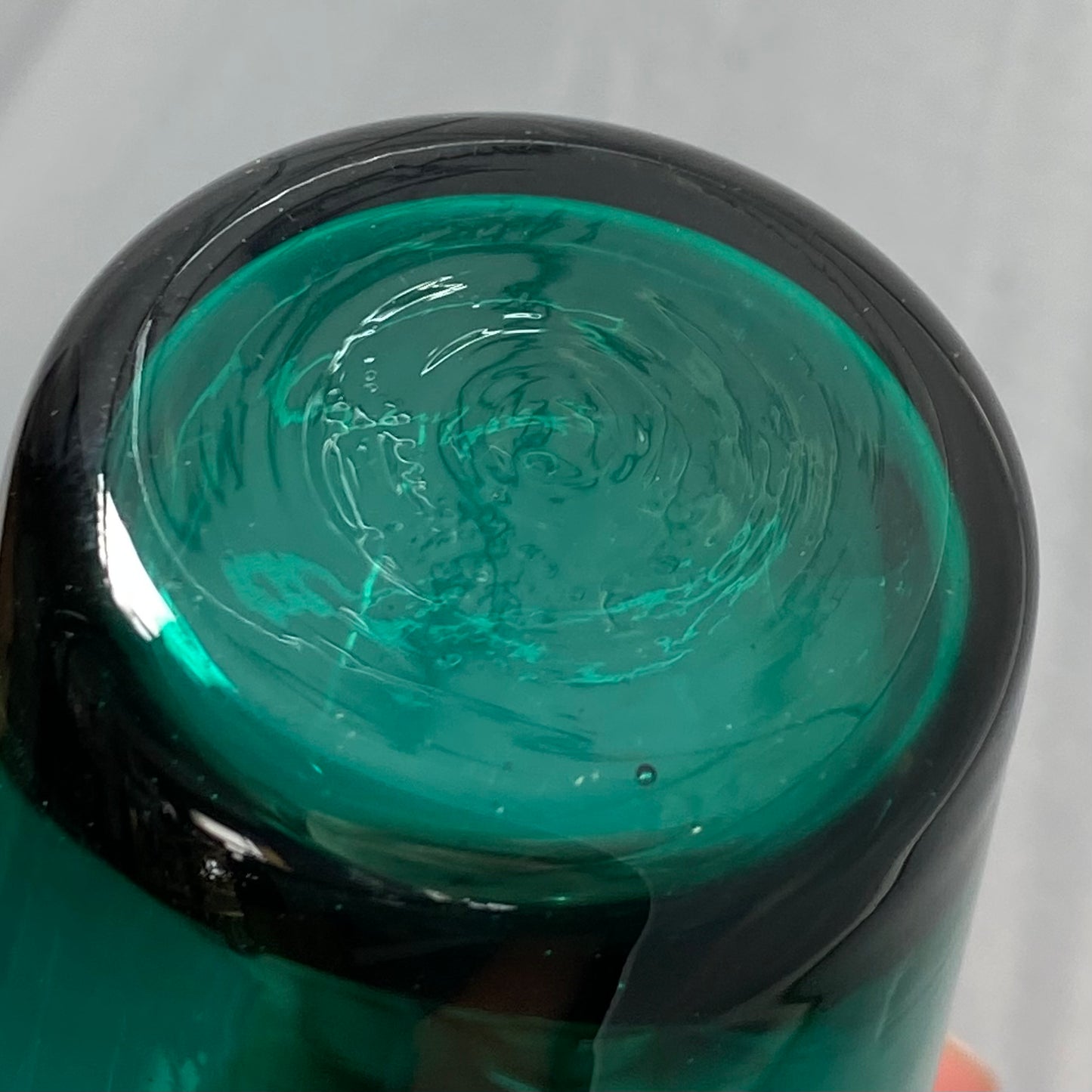 Antique Set of 6 Teal Bristol Green Glass Tumblers Victorian c1890 English