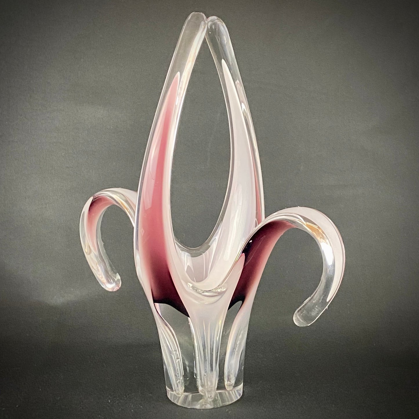 Paul Kedelv Flygfors Coquille Studio Glass Hand Crafted Vase 1962 Swedish