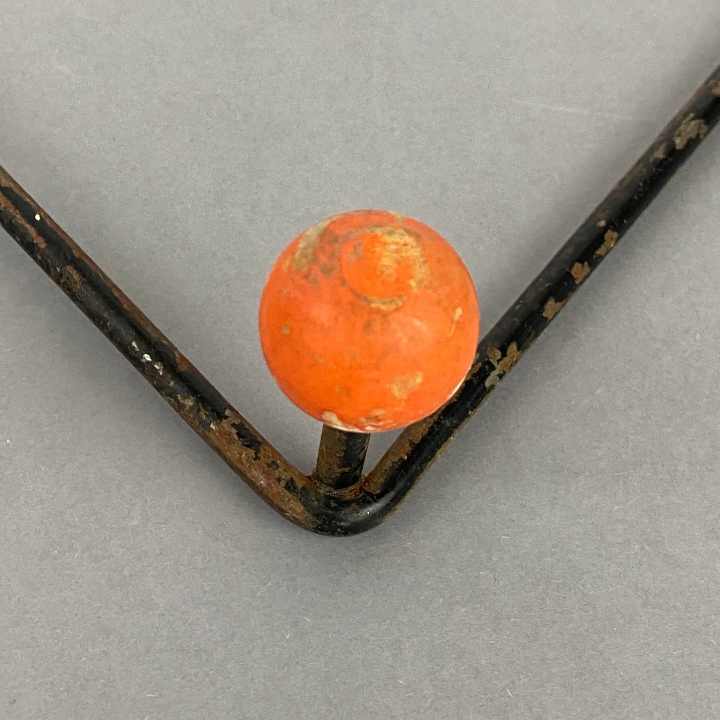 50s 60s Vintage Retro Zig Zag Atomic Sputnik Coat Hat Hooks Rack Wooden Ball