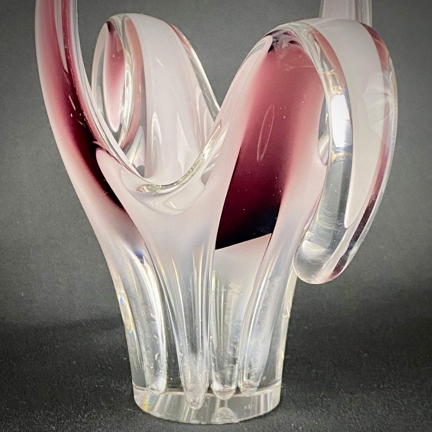 Paul Kedelv Flygfors Coquille Studio Glass Hand Crafted Vase 1962 Swedish