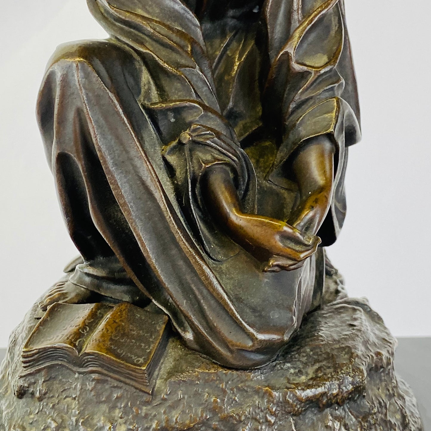 Guyerdet Clock Mary Magdalene Bronze by Theodore Gechter c1840 French Antique