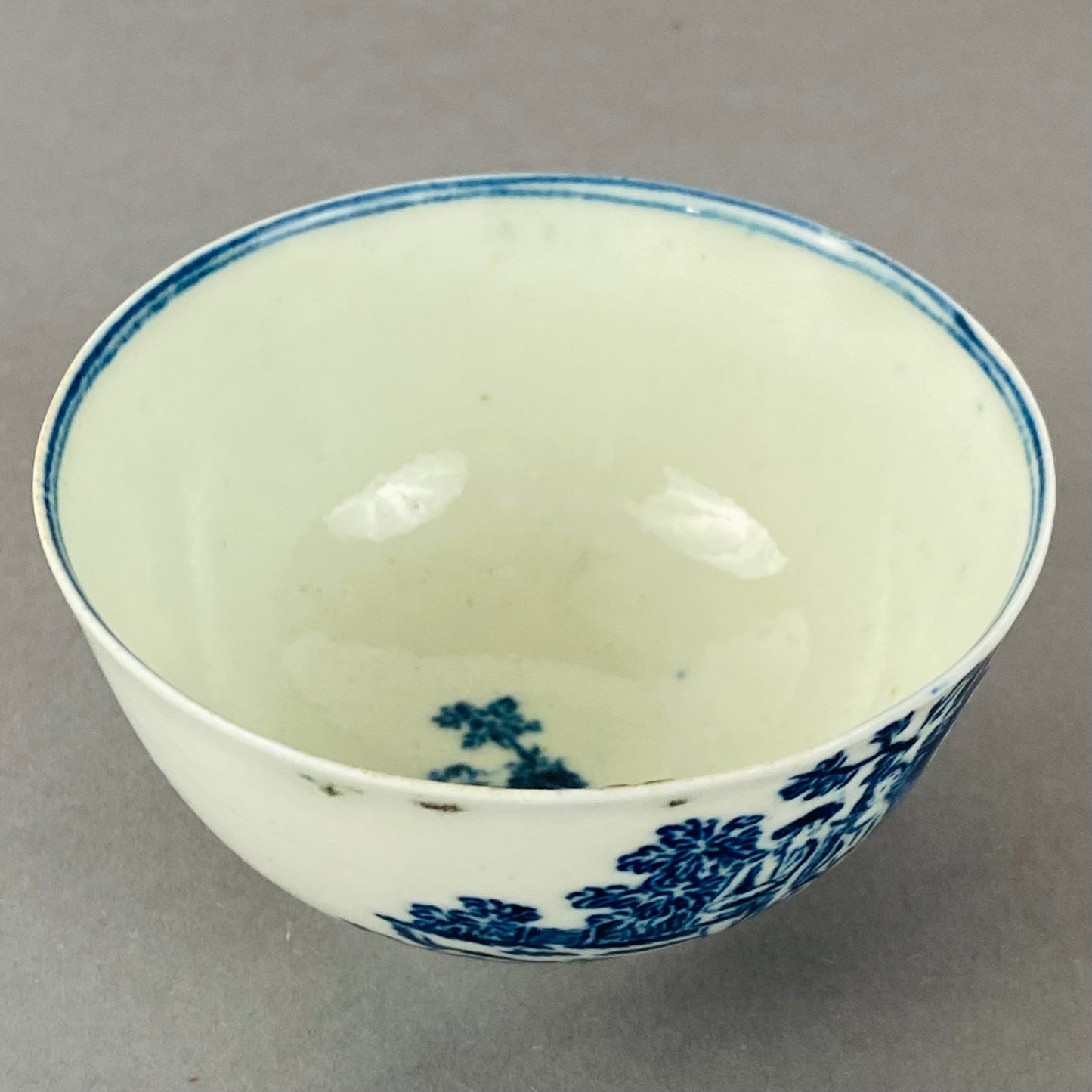 Antique Liverpool Porcelain Tea bowl Cup & Saucer Gainsborough Rural Lovers 18thc