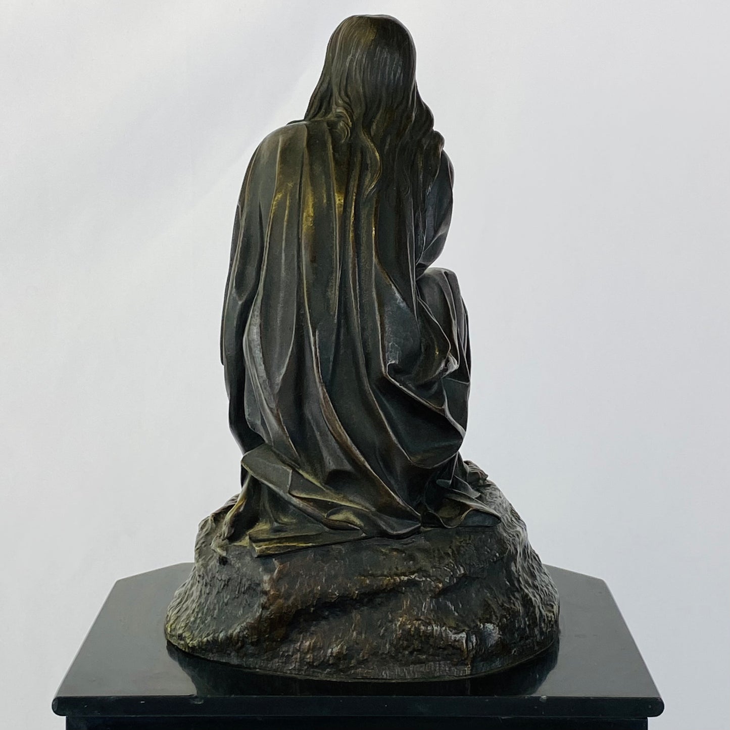 Guyerdet Clock Mary Magdalene Bronze by Theodore Gechter c1840 French Antique