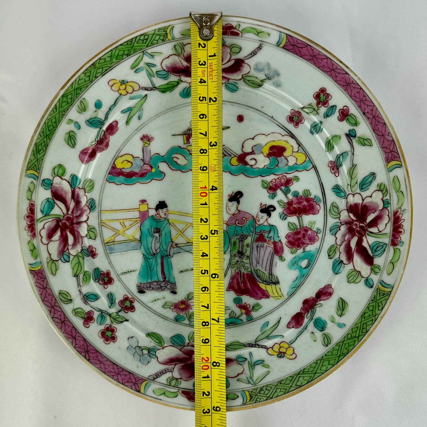 3 Qianlong Antique Chinese Plates Famille Rose The Romance of The Western Chamber