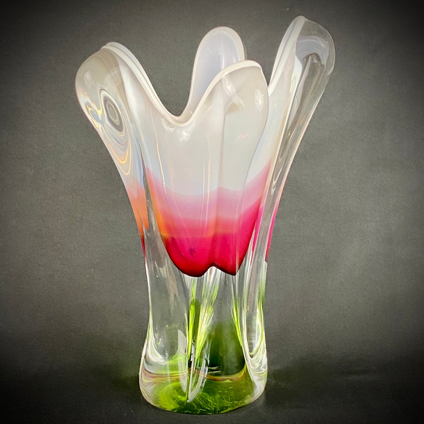 Vintage Josef Hospodka for Chribska Glass Sommerso Vase 1960’s 26cm’s