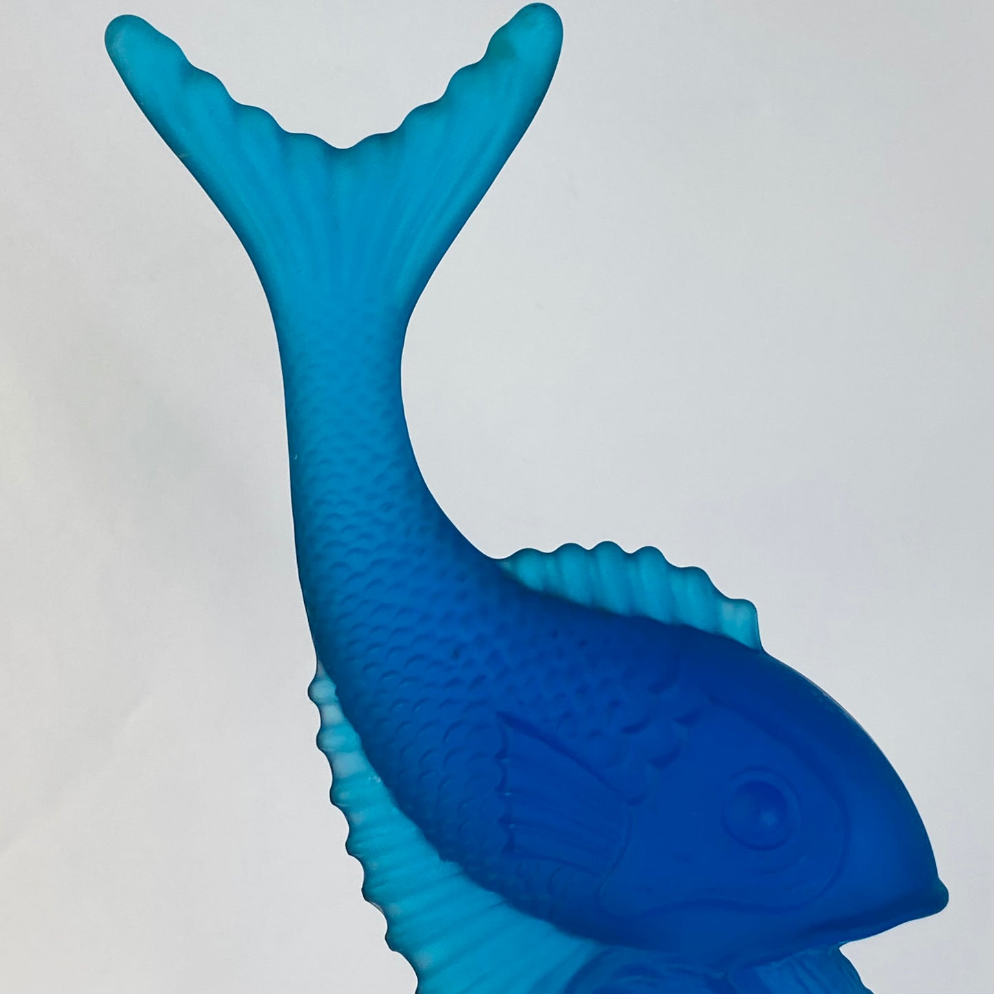 Art Deco Antique Czech Turquoise Glass Fish Flower Bowl Poisson Volant Fish