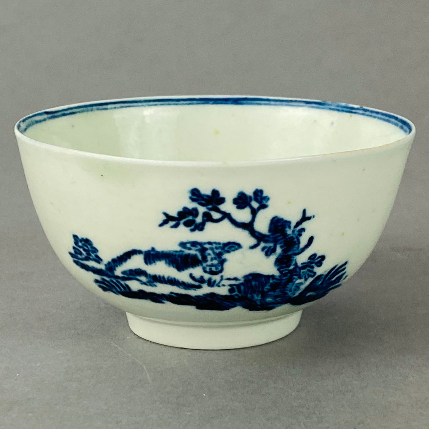 Antique Liverpool Porcelain Tea bowl Cup & Saucer Gainsborough Rural Lovers 18thc