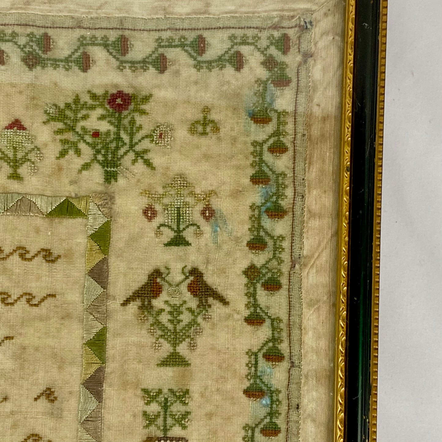 Antique Embroidery Needlework Sampler April 3rd 1834 Victorian Poetry English by Lucy Ann Major