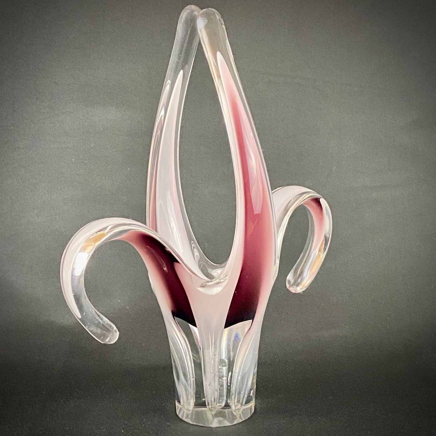 Paul Kedelv Flygfors Coquille Studio Glass Hand Crafted Vase 1962 Swedish