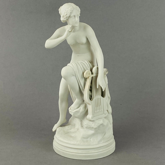 Parian Porcelain Figurine Antique c1880 Nude Water Nymph Lurline 2625