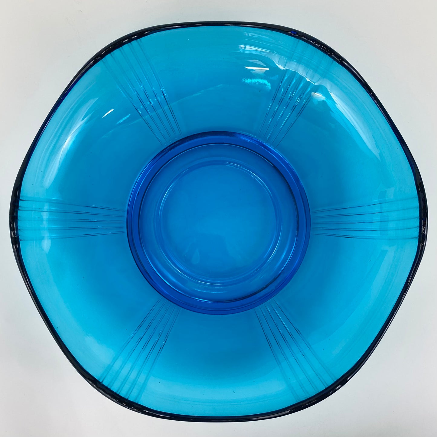 Art Deco Antique Czech Turquoise Glass Fish Flower Bowl Poisson Volant Fish