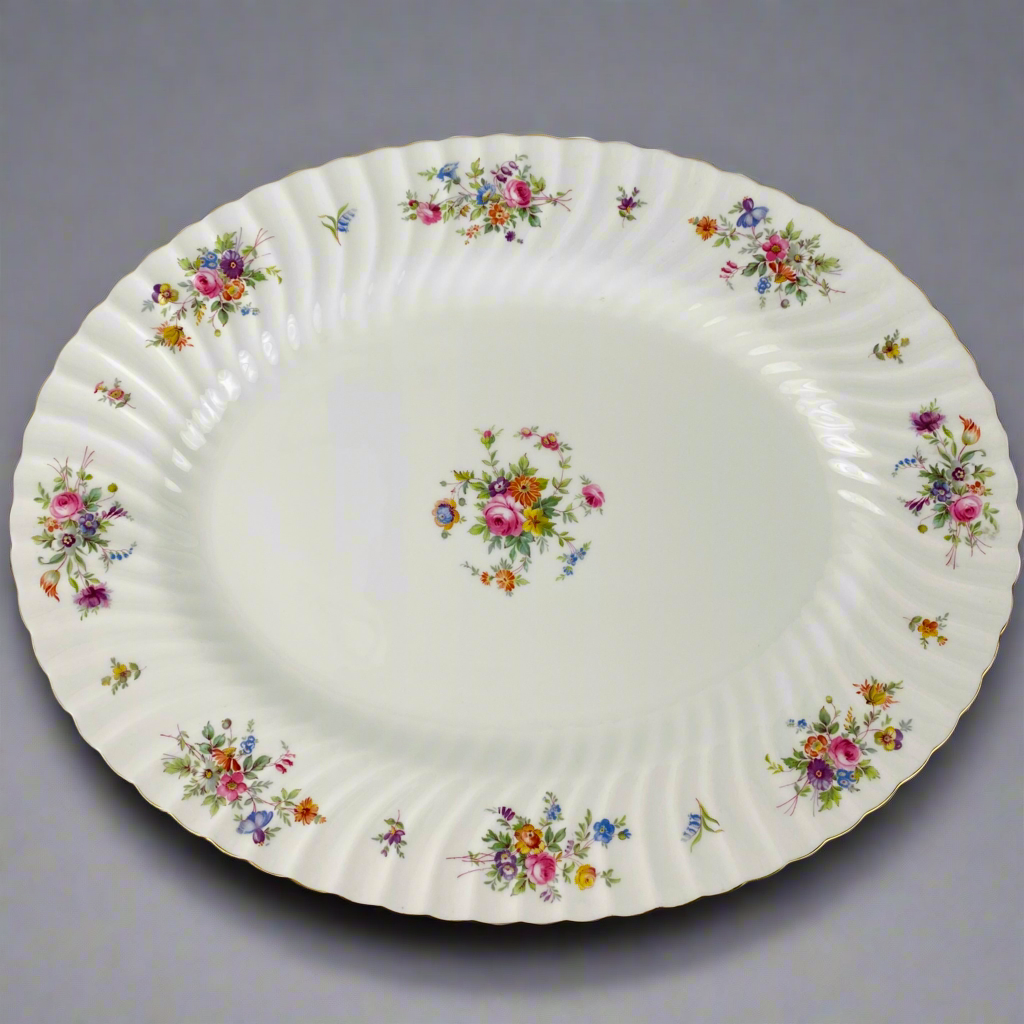 Minton Marlow Platter XL Gold Gilt Floral 45cm or 17 & 1/2" Bone China VGC
