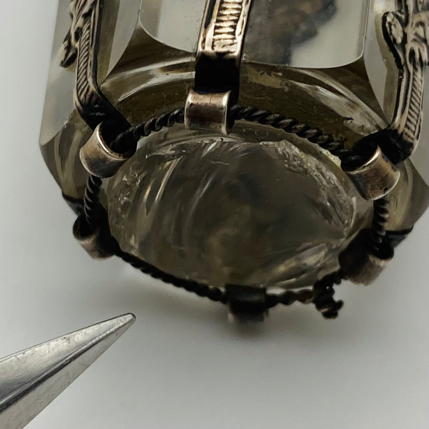 19thc Antique Dutch Silver Ship & Friendship Coin & Glass Bottle Stopper