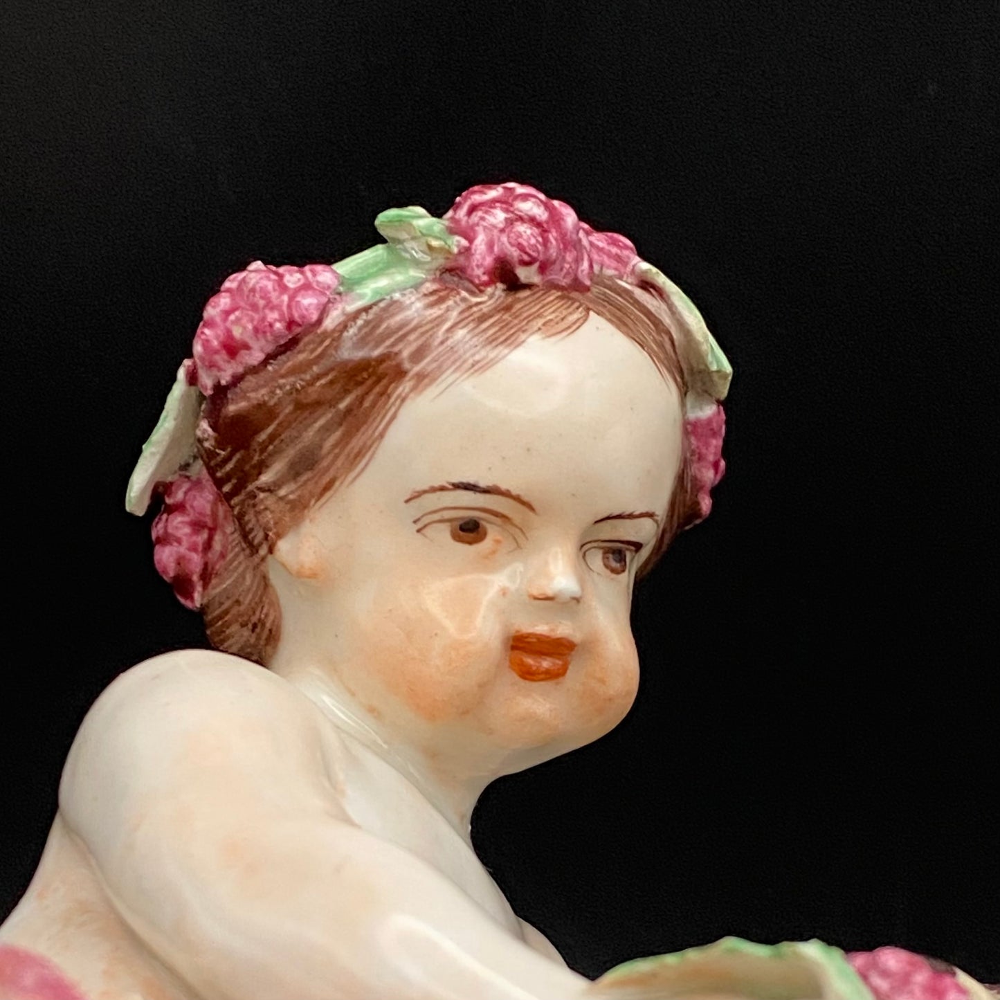 Rare Antique 18thc Bow Porcelain Figurine Bacchus & Leopard c1755