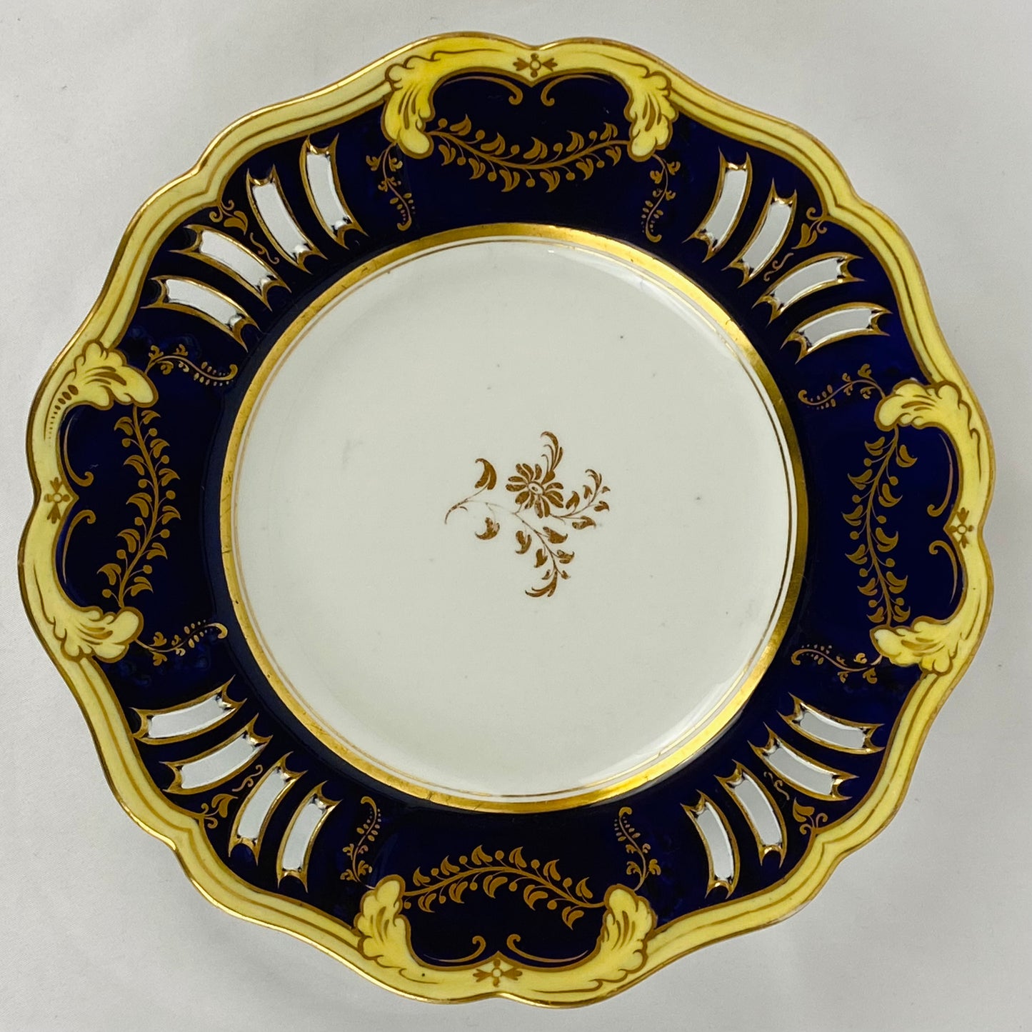 c1840 Antique John Ridgway #8579 Gold Gilt Porcelain Dessert Service