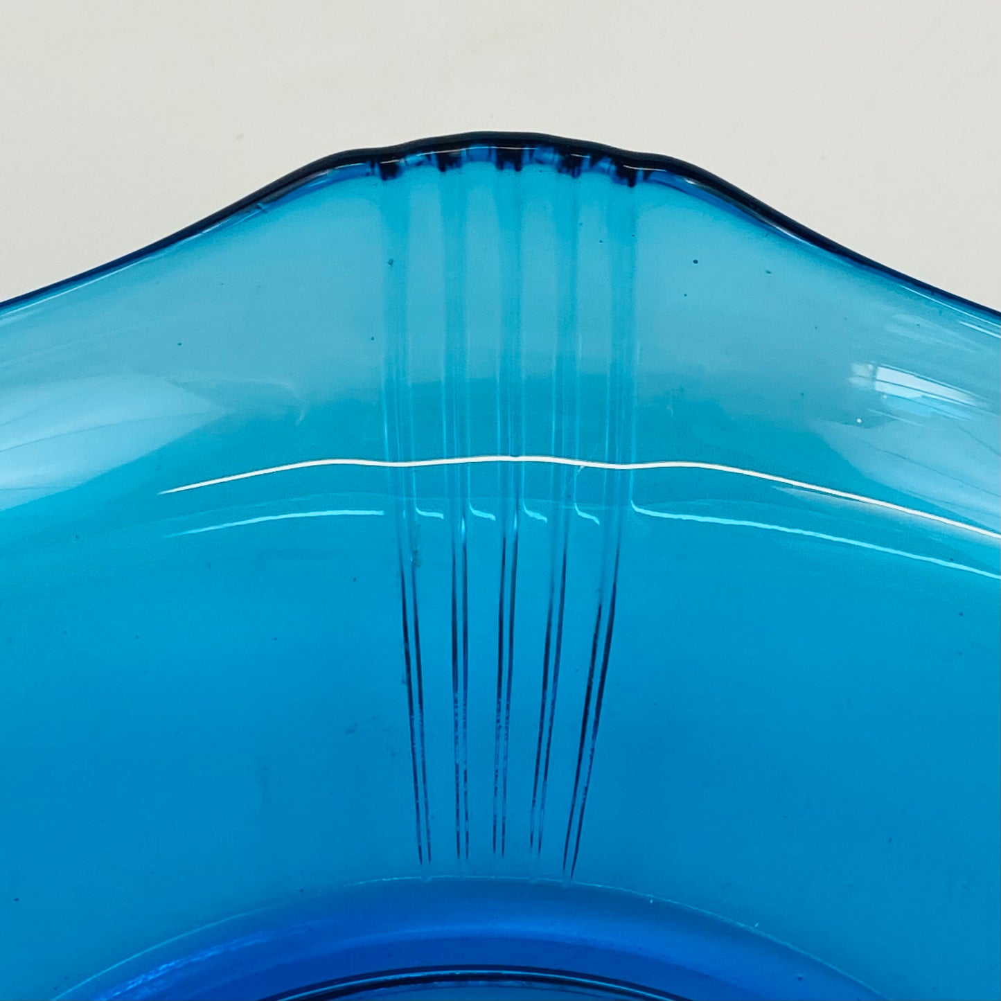 Art Deco Antique Czech Turquoise Glass Fish Flower Bowl Poisson Volant Fish
