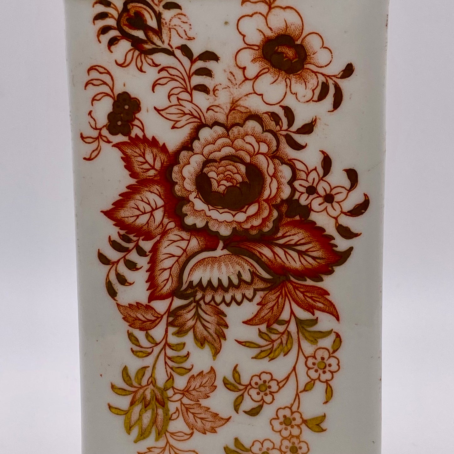 19thc Rococo Derby Porcelain Vase Triangular Form Mythical Dolphin Feet