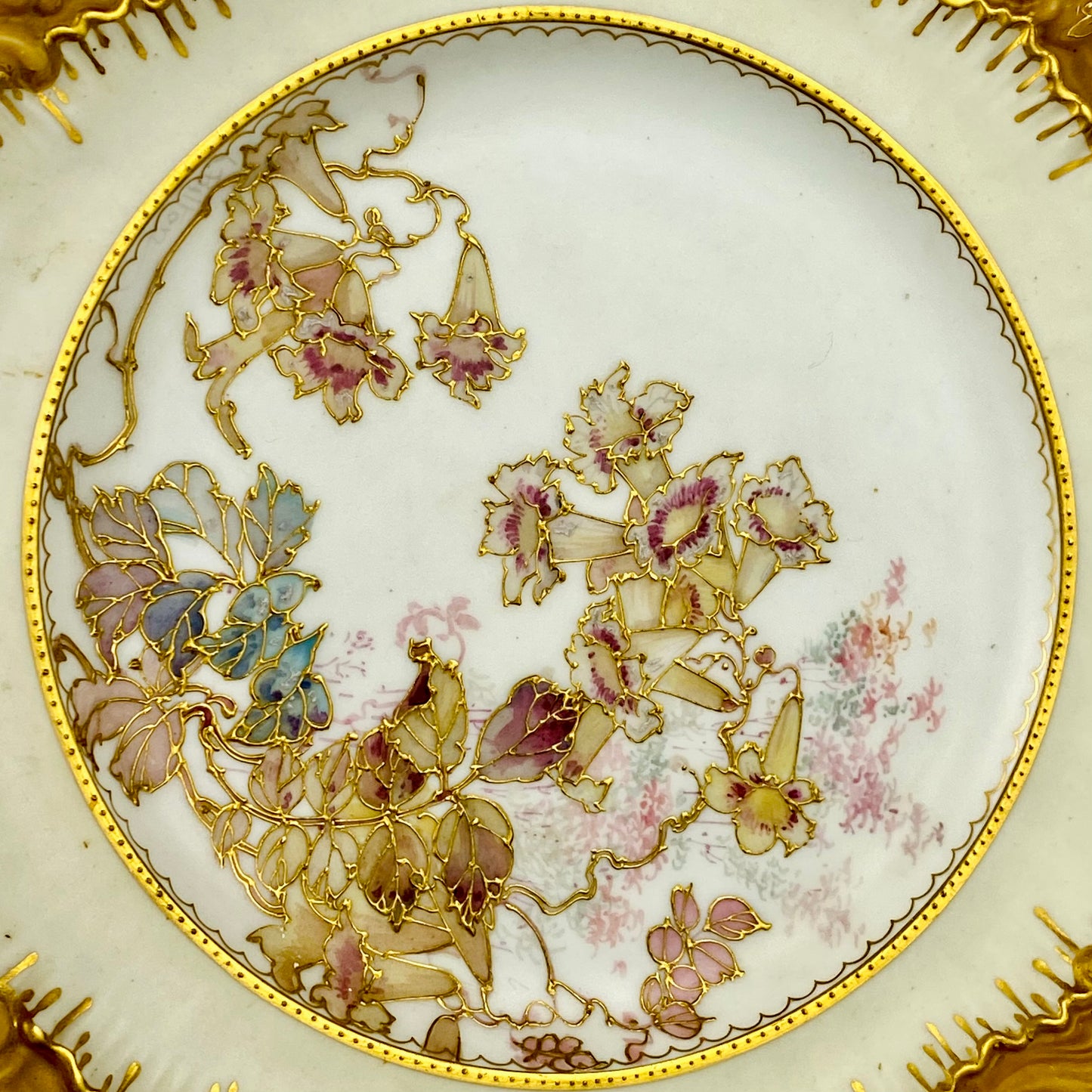 c1892 Antique Plate by Doulton Burslem Scallop Edged Spanish Ware