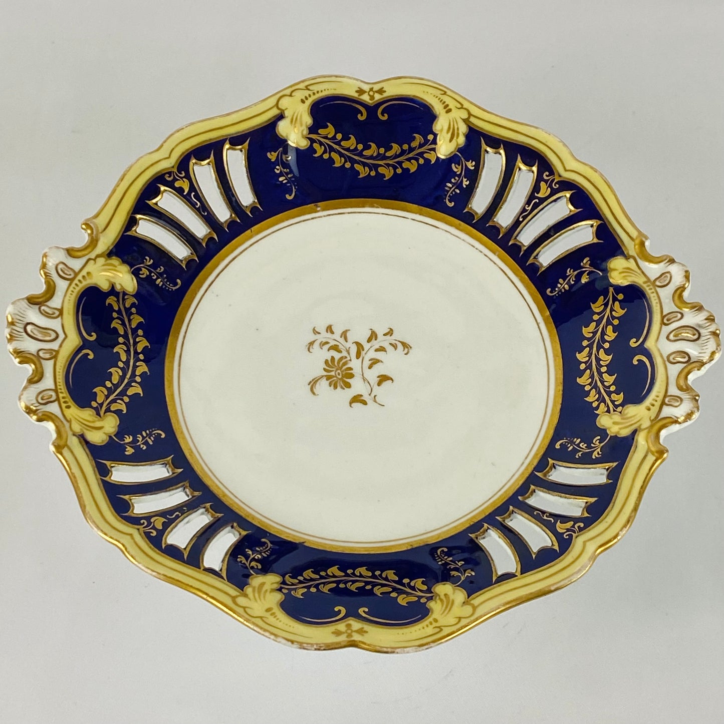 c1840 Antique John Ridgway #8579 Gold Gilt Porcelain Dessert Service