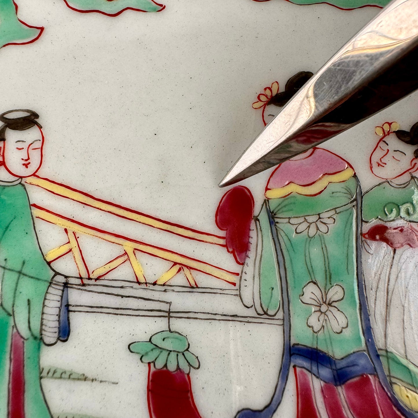 3 Qianlong Antique Chinese Plates Famille Rose The Romance of The Western Chamber