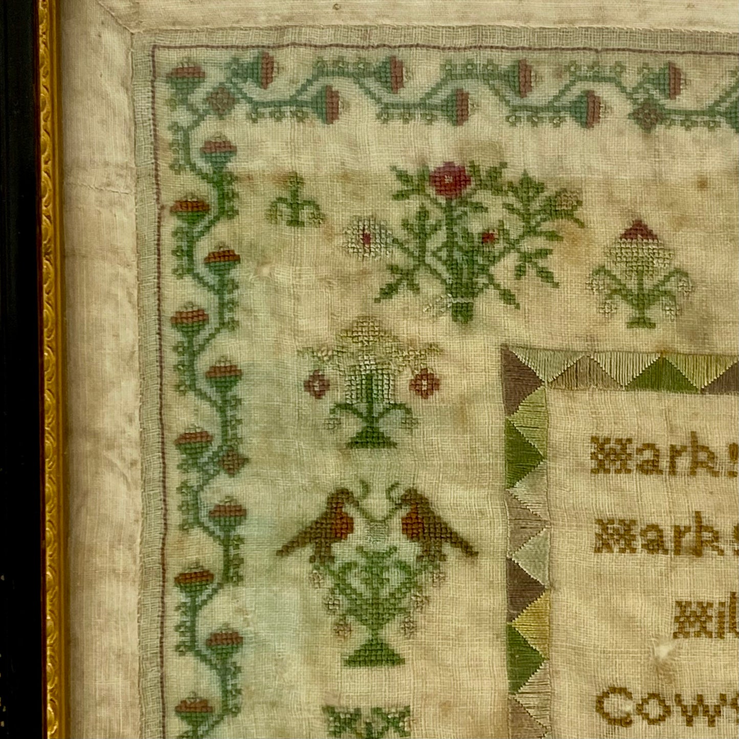 Antique Embroidery Needlework Sampler April 3rd 1834 Victorian Poetry English by Lucy Ann Major
