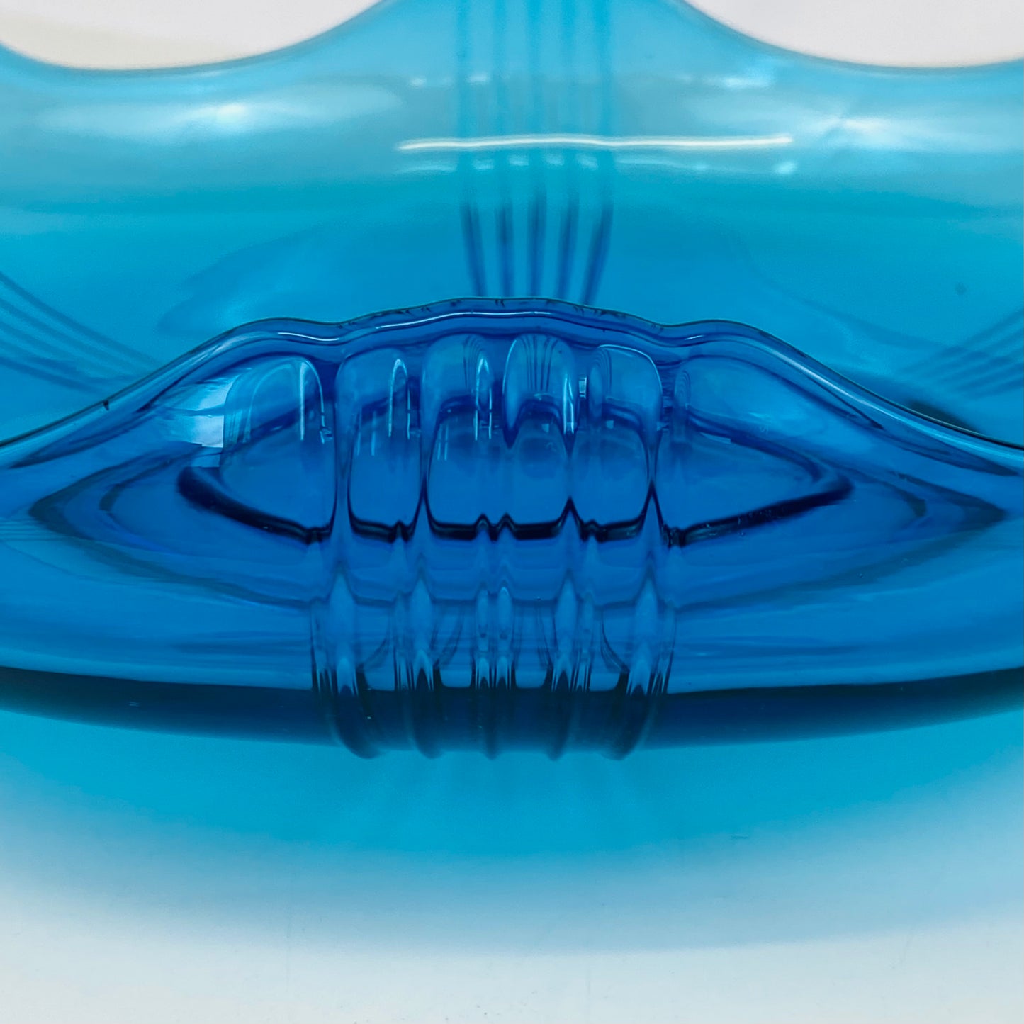 Art Deco Antique Czech Turquoise Glass Fish Flower Bowl Poisson Volant Fish