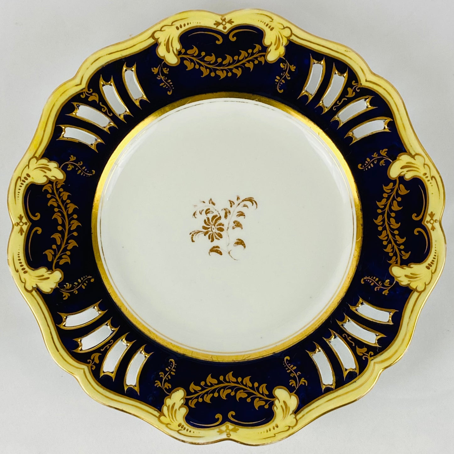 c1840 Antique John Ridgway #8579 Gold Gilt Porcelain Dessert Service
