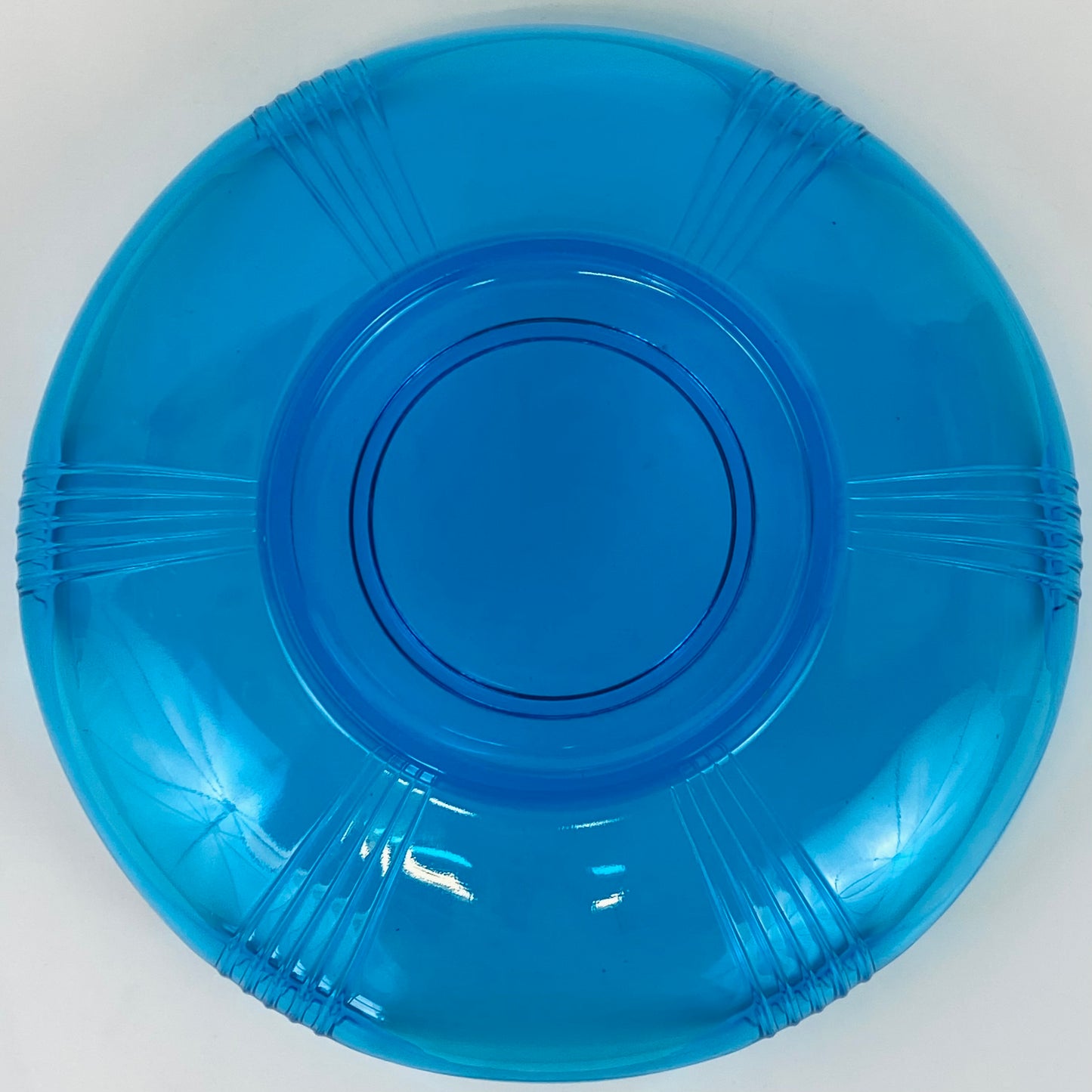 Art Deco Antique Czech Turquoise Glass Fish Flower Bowl Poisson Volant Fish