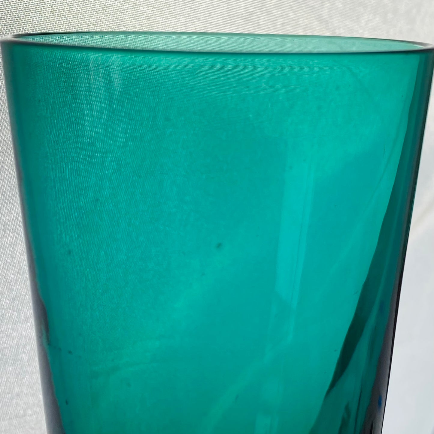 Antique Set of 6 Teal Bristol Green Glass Tumblers Victorian c1890 English