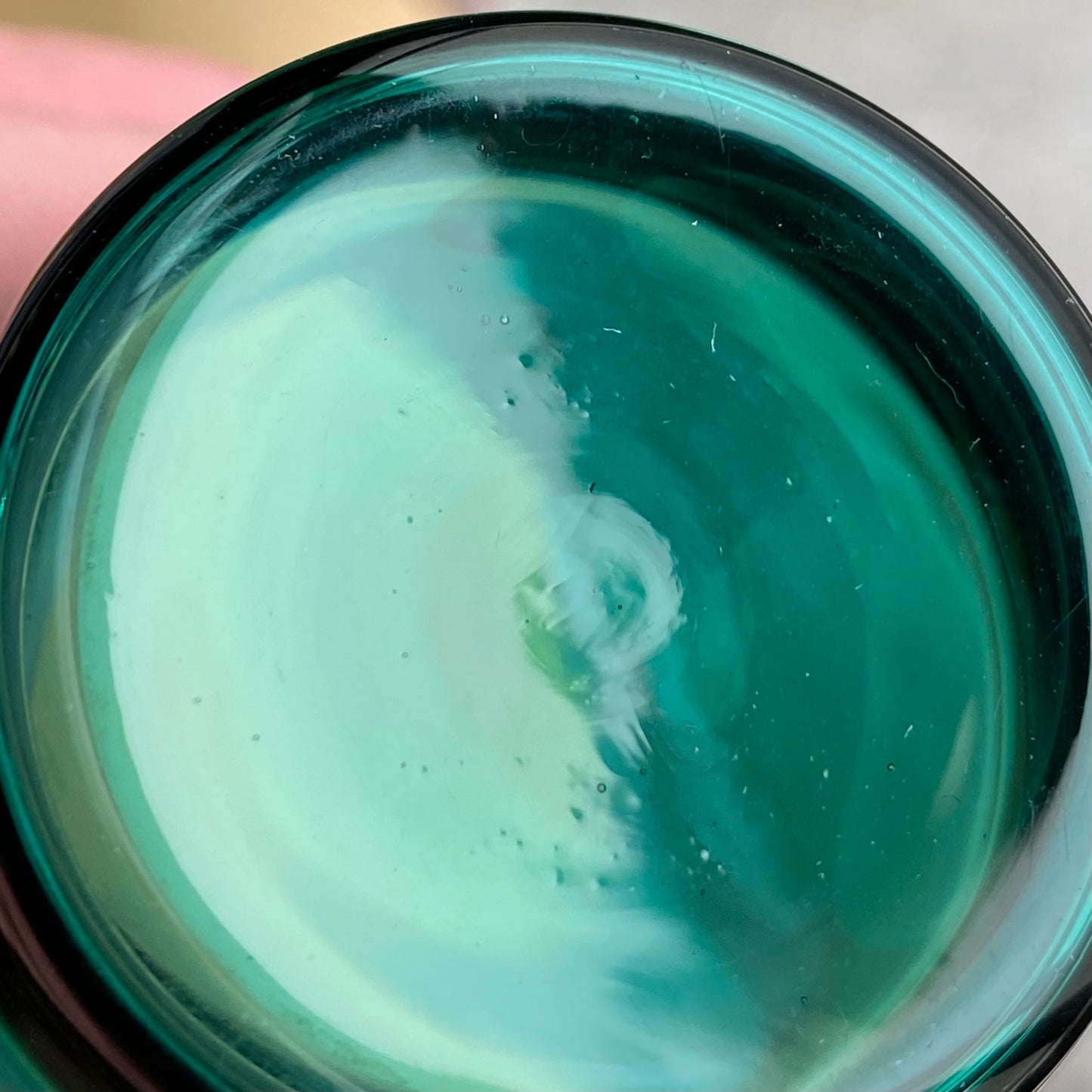 Antique Set of 6 Teal Bristol Green Glass Tumblers Victorian c1890 English