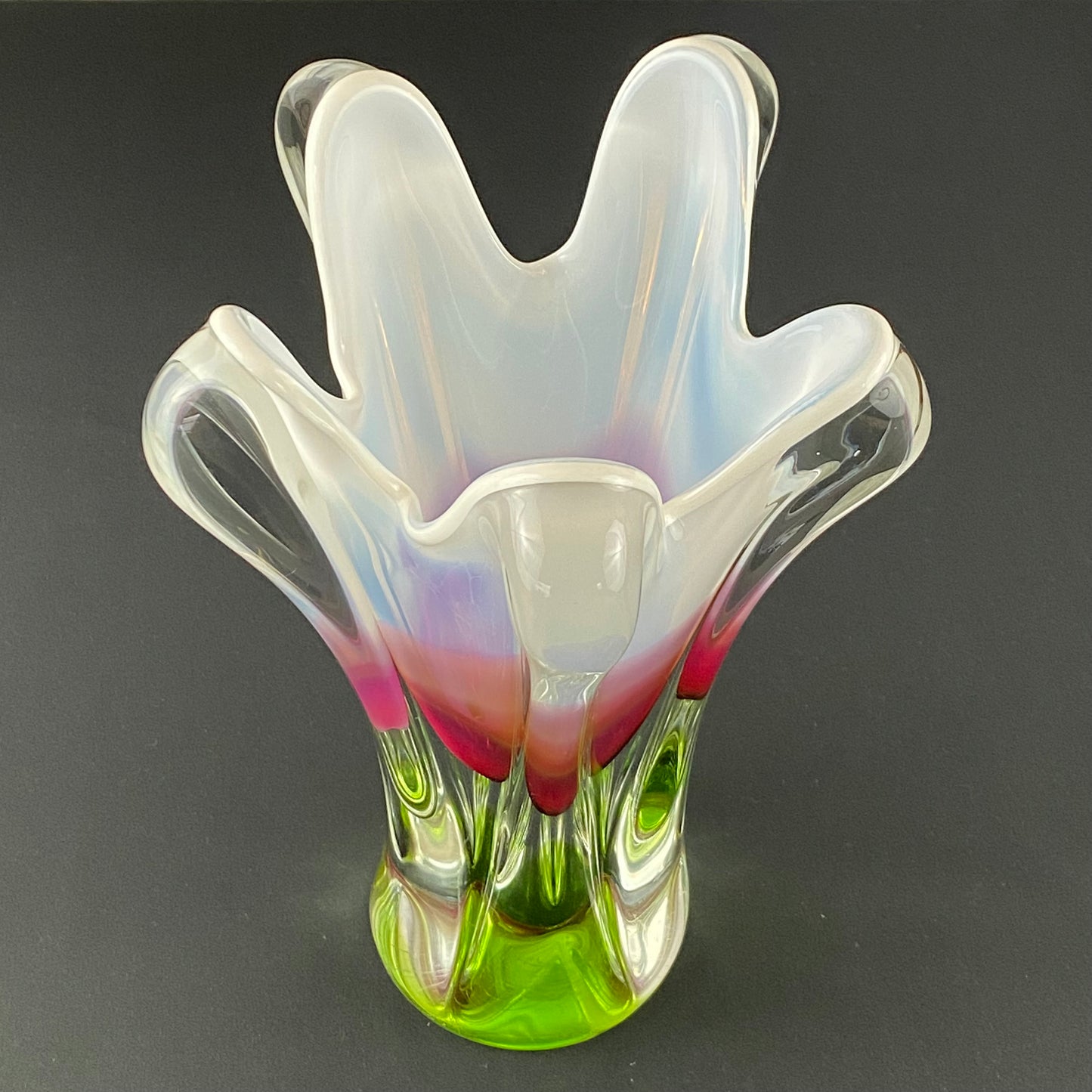 Vintage Josef Hospodka for Chribska Glass Sommerso Vase 1960’s 26cm’s