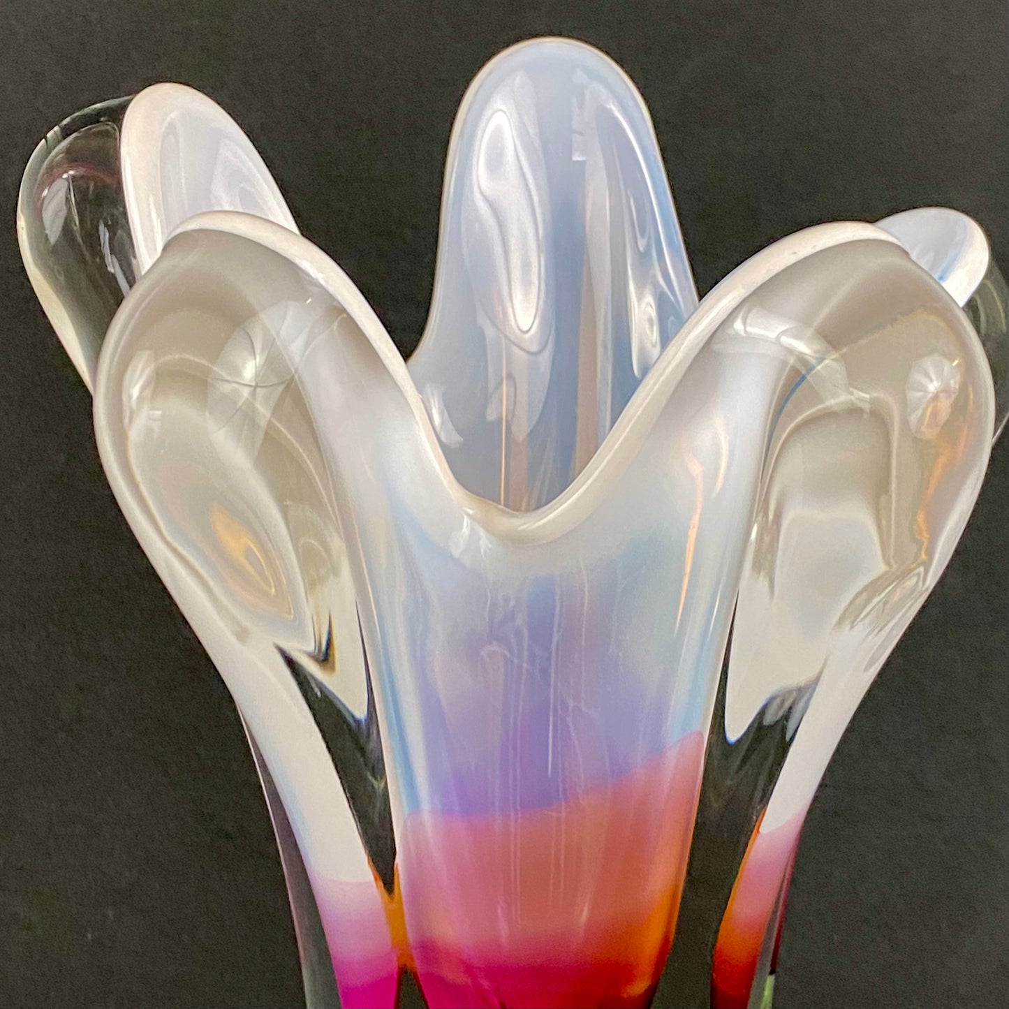 Vintage Josef Hospodka for Chribska Glass Sommerso Vase 1960’s 26cm’s