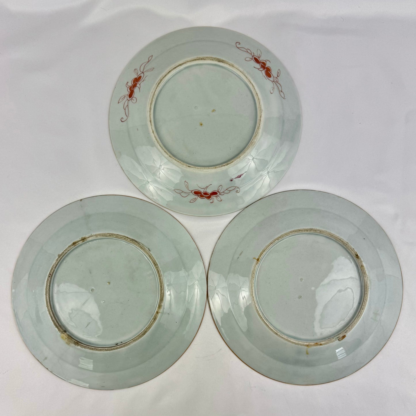 3 Qianlong Antique Chinese Plates Famille Rose The Romance of The Western Chamber