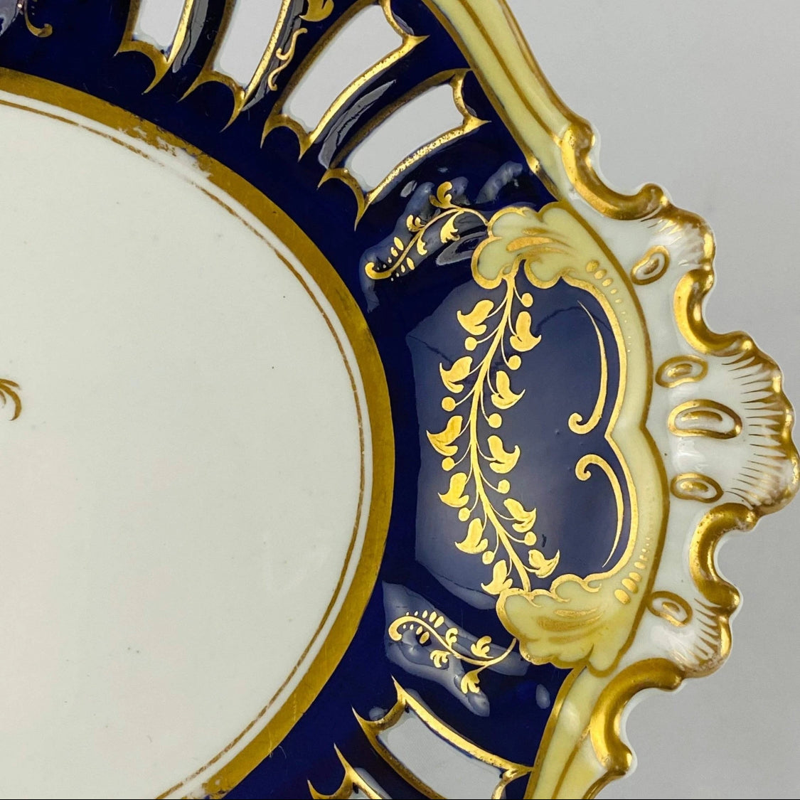 c1840 Antique John Ridgway #8579 Gold Gilt Porcelain Dessert Service