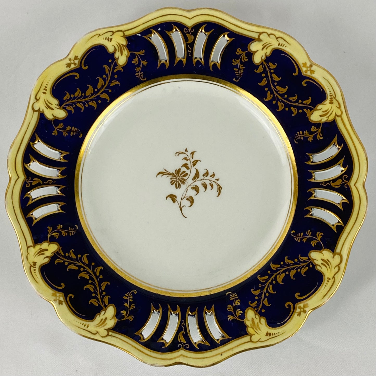 c1840 Antique John Ridgway #8579 Gold Gilt Porcelain Dessert Service