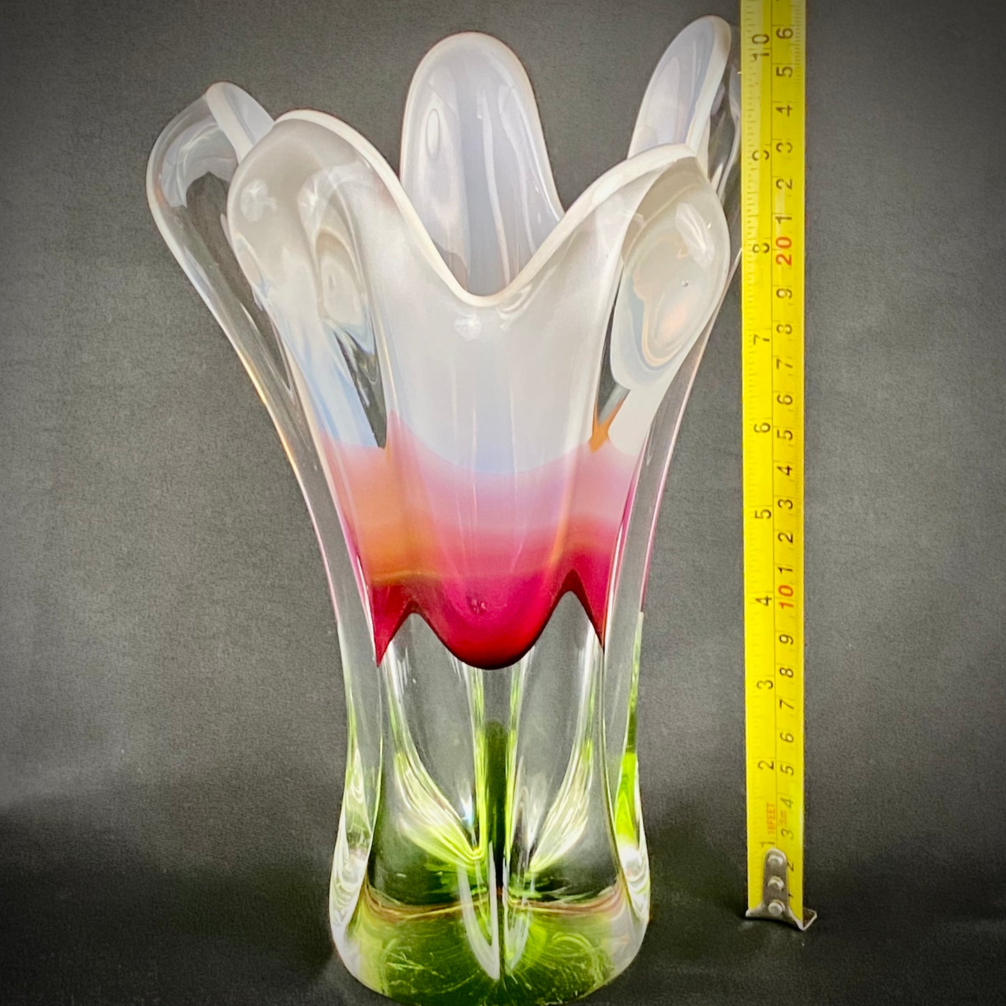Vintage Josef Hospodka for Chribska Glass Sommerso Vase 1960’s 26cm’s