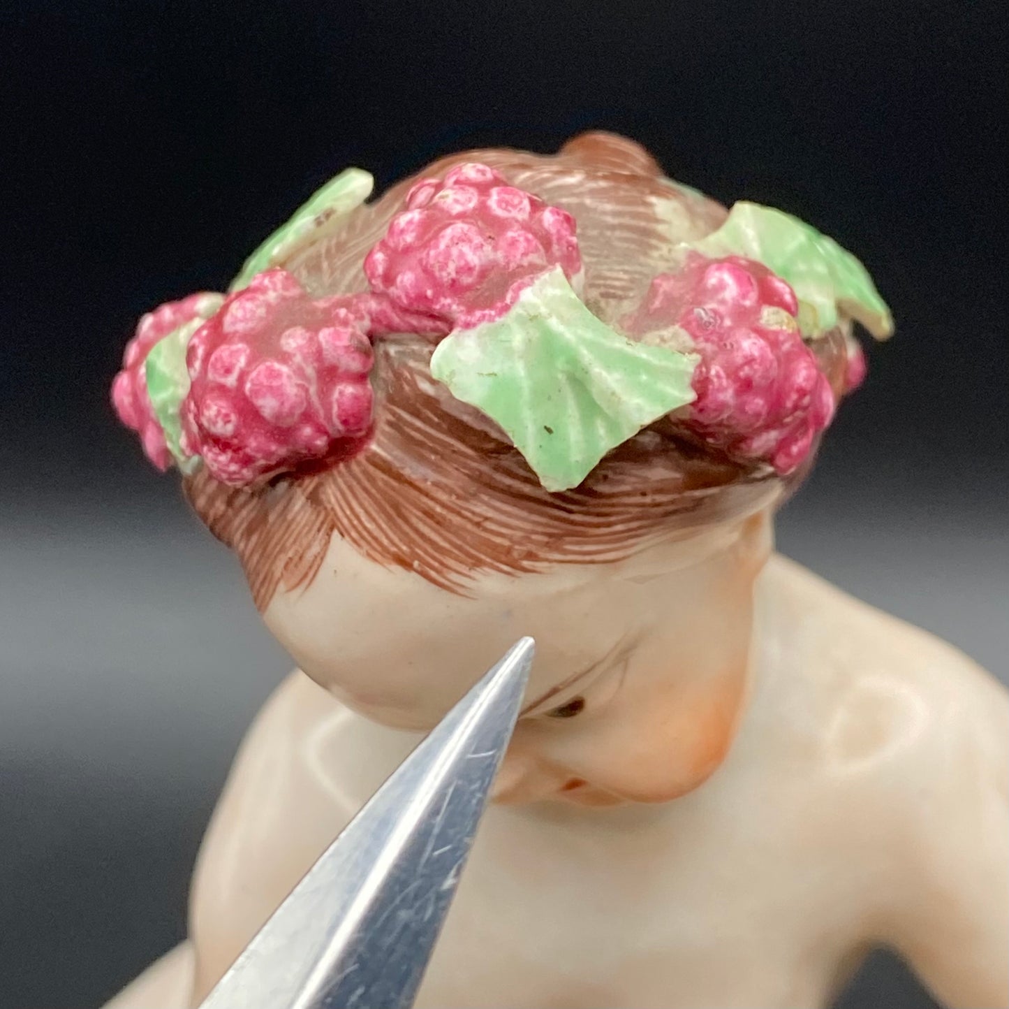 Rare Antique 18thc Bow Porcelain Figurine Bacchus & Leopard c1755