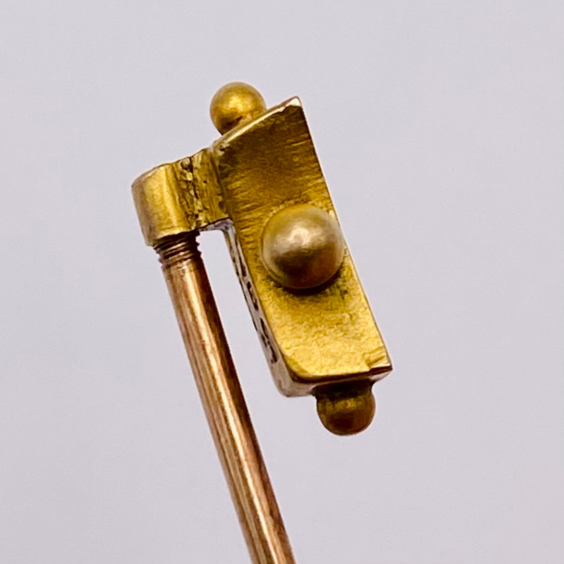9ct Gold, Diamond & Ruby Stickpin Antique Victorian Chester Hallmarks