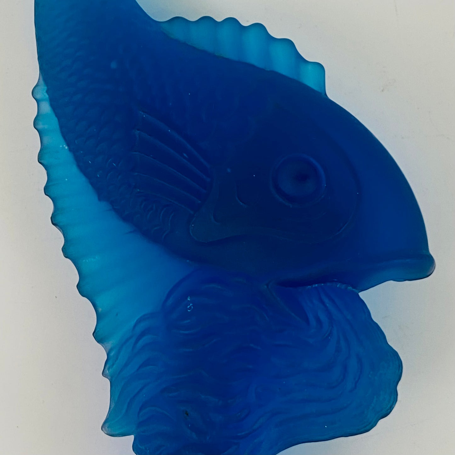 Art Deco Antique Czech Turquoise Glass Fish Flower Bowl Poisson Volant Fish