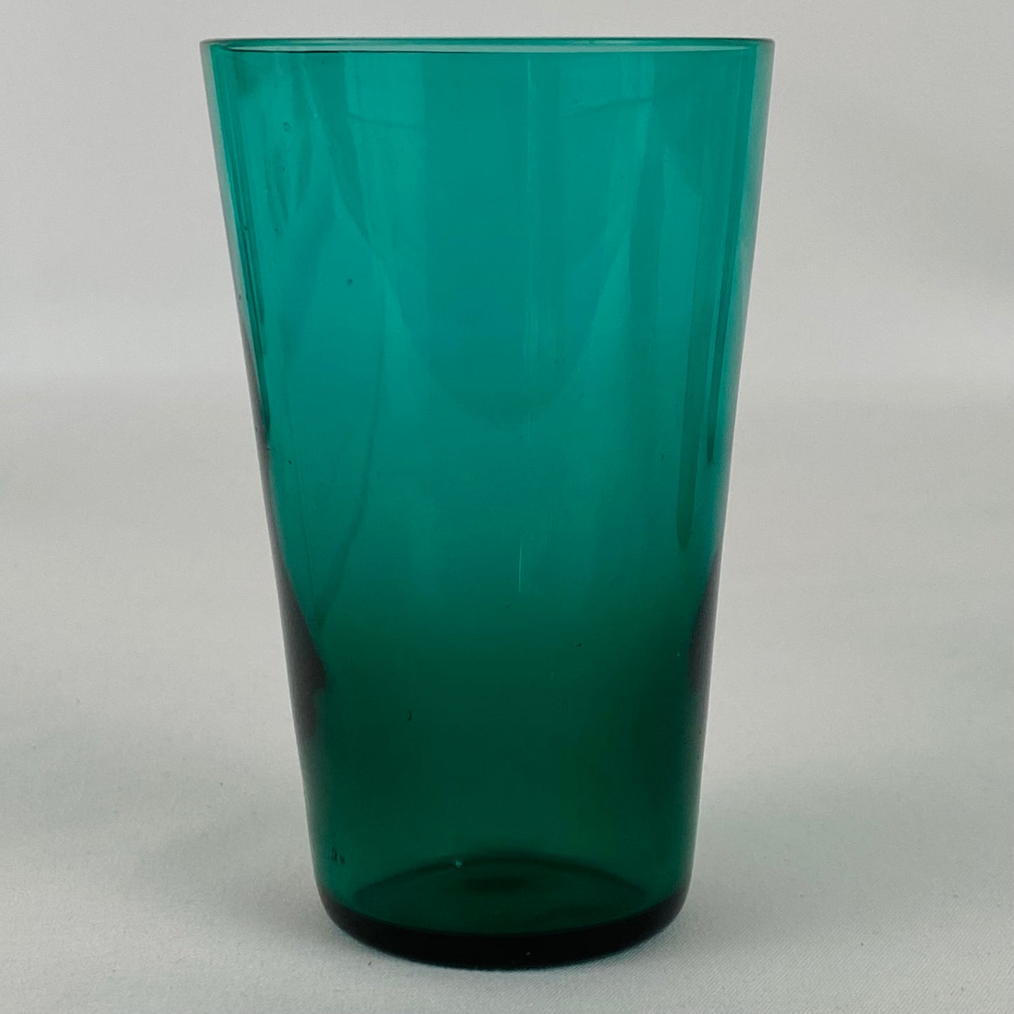 Antique Set of 6 Teal Bristol Green Glass Tumblers Victorian c1890 English