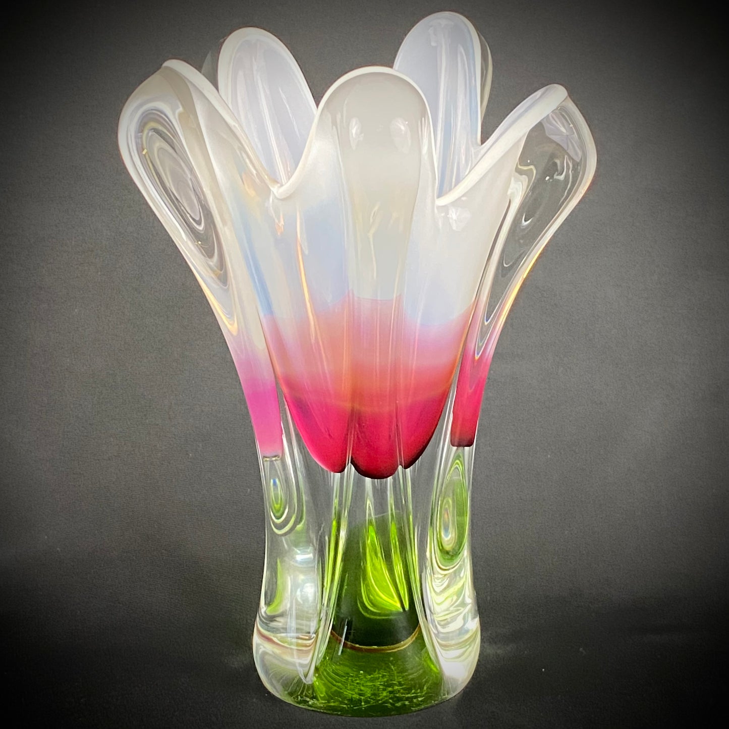 Vintage Josef Hospodka for Chribska Glass Sommerso Vase 1960’s 26cm’s