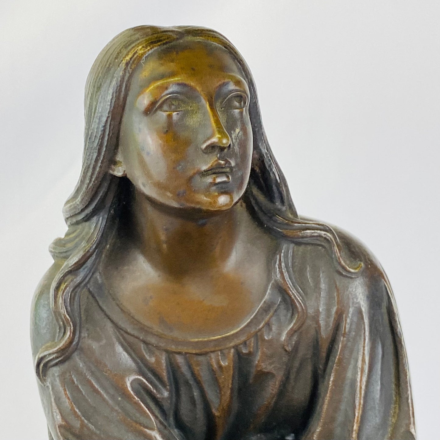 Guyerdet Clock Mary Magdalene Bronze by Theodore Gechter c1840 French Antique