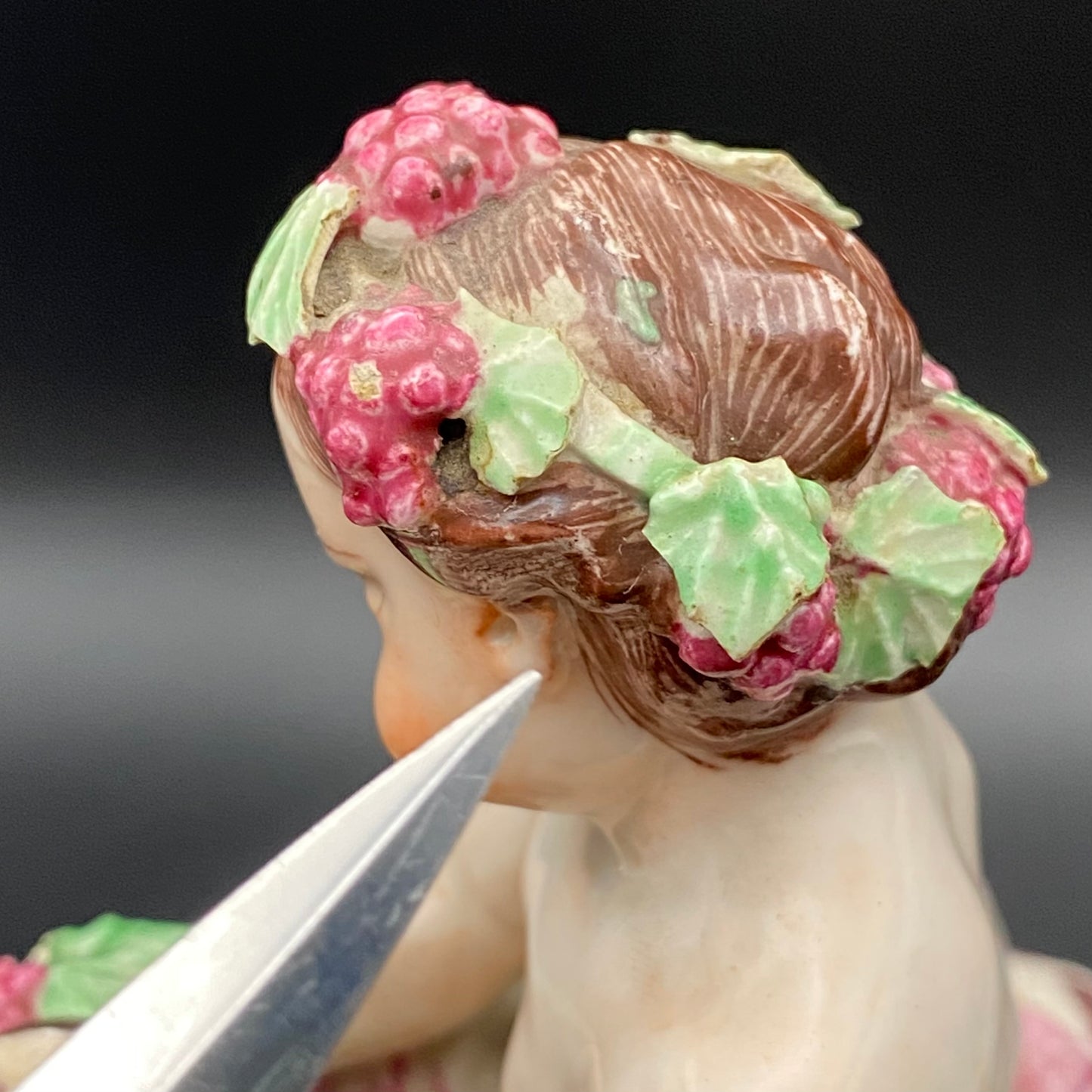 Rare Antique 18thc Bow Porcelain Figurine Bacchus & Leopard c1755
