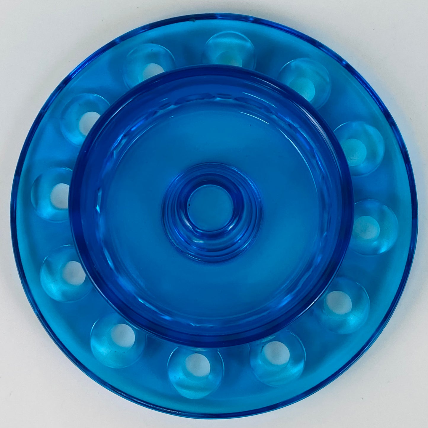 Art Deco Antique Czech Turquoise Glass Fish Flower Bowl Poisson Volant Fish