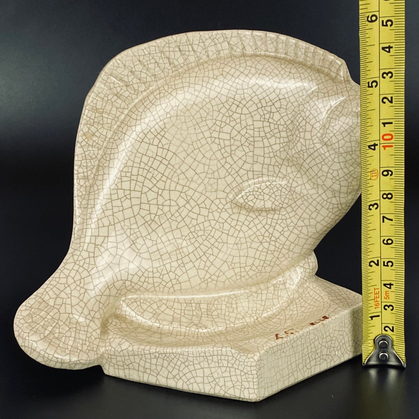 Antique Art Deco French c1930s Pottery Sole Fish signed by Louis Fontinelle