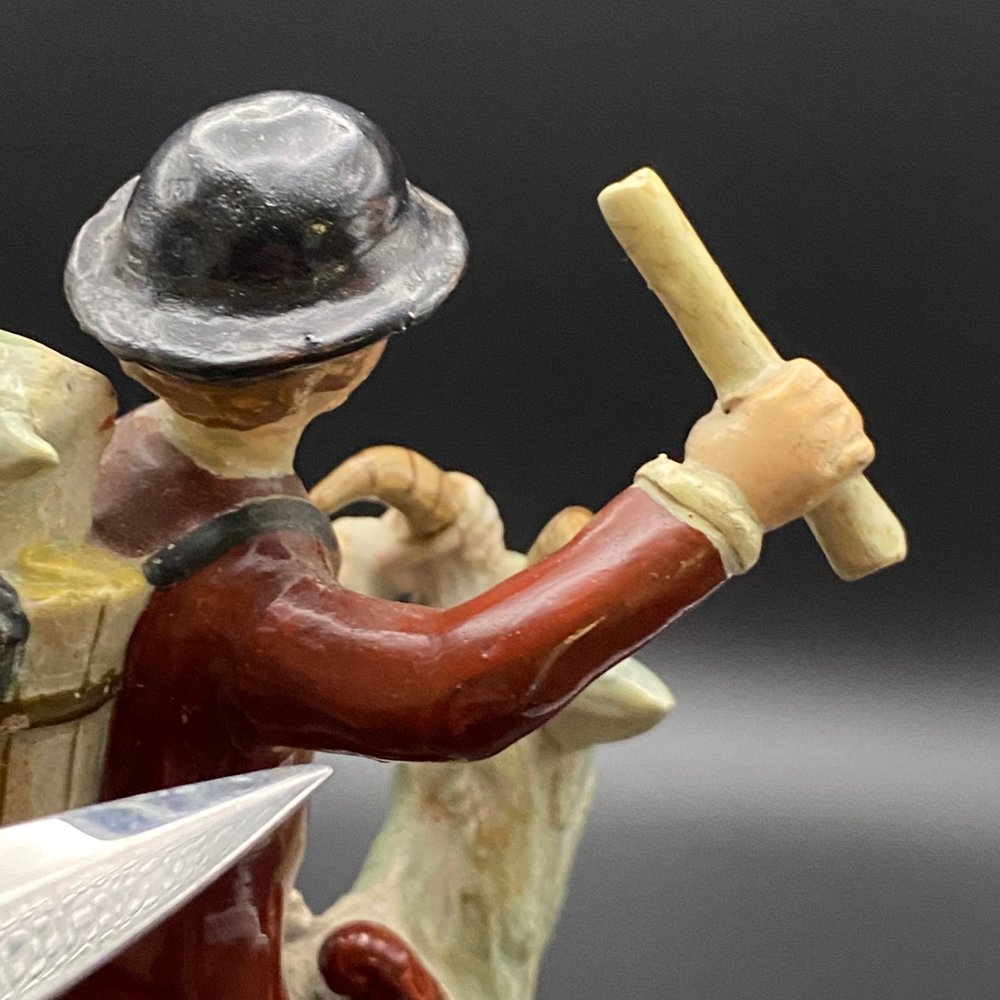 Pearlware Figurine Antique The Welch Welsh Tailor & Wife c1820 Staffordshire