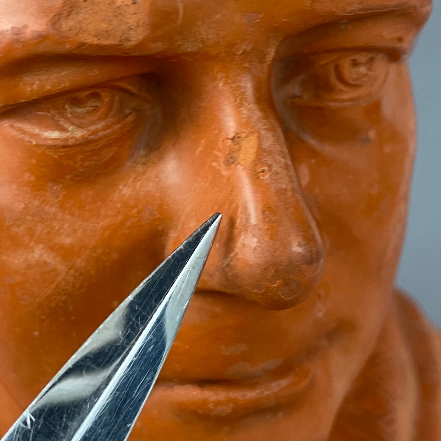 19thc Antique Terracotta Figurine Sir Walter Scott Head Bust by Watcombe Torquay