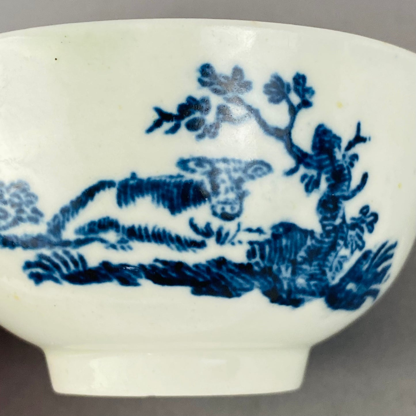 Antique Liverpool Porcelain Tea bowl Cup & Saucer Gainsborough Rural Lovers 18thc