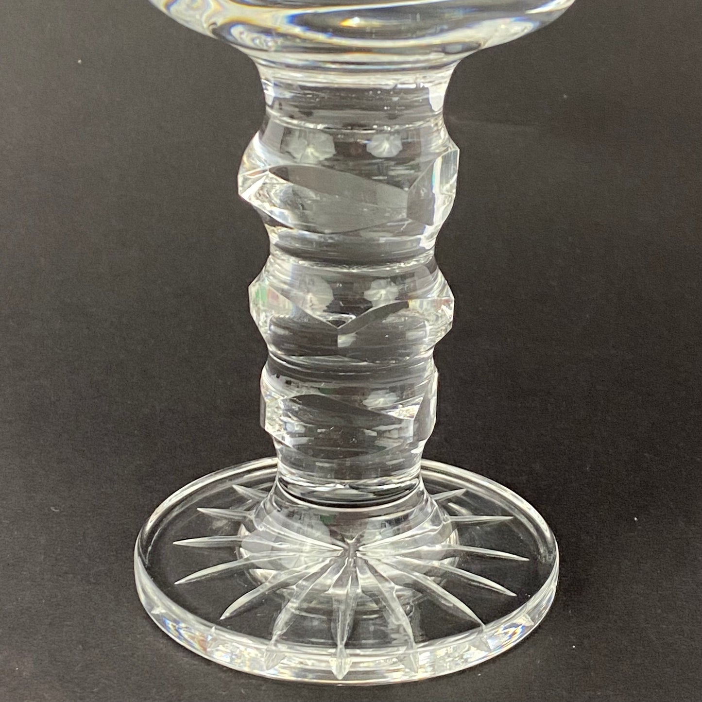 Six Chalice Glass Goblets Bohemian Cut Star & Fan Heavy VTG Hand Cut Crystal