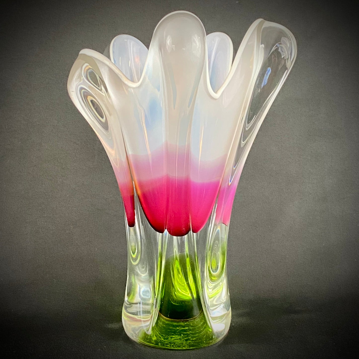 Vintage Josef Hospodka for Chribska Glass Sommerso Vase 1960’s 26cm’s